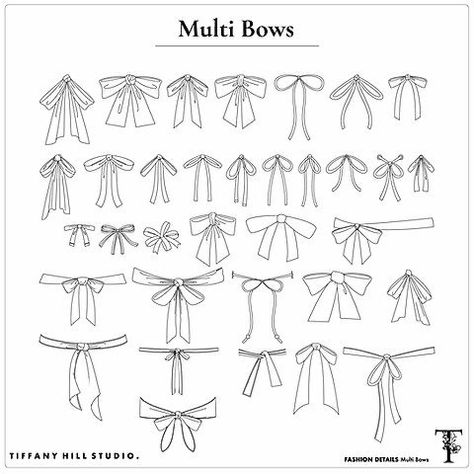 Fashion Design Drawings Sketches, Bows Illustration, Bow Illustration, Illustrator Fashion, Bow Drawing, Fashion Template, Flat Drawings, Fashion Design Template, Fashion Illustrations Techniques