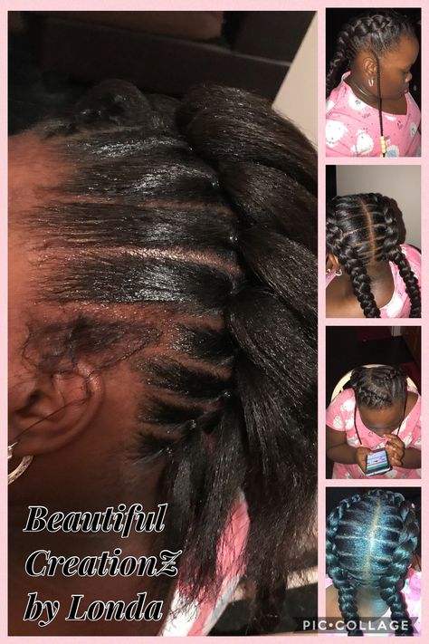 Feed-in braids with rubber band method Rubber Band Cornrows Black Hair, Rubber Band Cornrows, Braids With Rubber Bands, Hairstyles With Rubber Bands, Queen Hairstyles, Rubber Band Method, Kid Braids, Beckham Hair, Knot Hairstyles