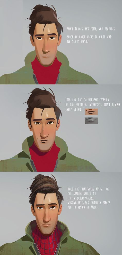 Spiderman Into The Spiderverse Reference, Spiderverse Style Tutorial, Spiderverse Art Style Tutorial, How To Draw Like Spiderverse, Spiderverse Tutorial, Nikokoro Art, Across The Spider Verse Art Style, Spiderverse Art Style Study, Spiderverse Portraits