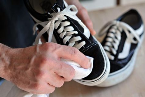 How to Clean Vans Shoes | eHow Clean Vans, How To Clean Vans, Tennis Vans, How To Wear Vans, Cleaning Painted Walls, How To Clean Suede, Tenis Vans, Glass Cooktop, Deep Cleaning Tips