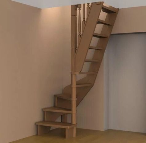 Small Staircase Ideas, Stairs For Small Spaces, Loft Stairs Ideas, Small Space Stairs, Small Space Staircase, Cottage Stairs, Space Saving Staircase, Spiral Stairs Design, Loft Staircase