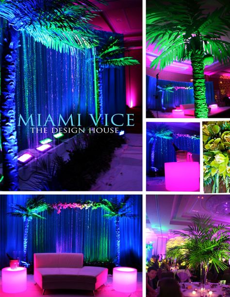 Miami Themed Wedding | MaharaniWeddings.com Miami Vice Party, Miami Beach Party, Miami Vice Theme, Havana Nights Party, Miami Party, Prom Themes, Miami Night, Vintage Miami, Havana Nights