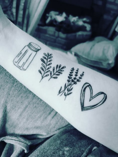 Practical Magic; Always throw spilt salt over your left shoulder. Keep Rosemary by your garden gate. Plant lavender for luck, and fall in love whenever you can. Salt Rosemary Lavender Love Tattoo, Practical Magic Tattoo Ideas, Practical Magic Art, Salt Tattoo, Practical Magic Tattoo, Magic Tattoos, Disney Childhood, Witchy Tattoos, Plant Lavender