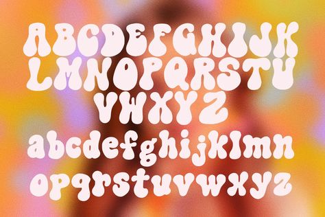 Psychedelic Bubble 70s Font by Dear Darling Design on @creativemarket S Bubble Letter, 70s Font, March Bullet Journal, Bubble Letter Fonts, Chalk Sign, Bullet Journal Paper, Style Bubble, Bubble Letters, Typography Art