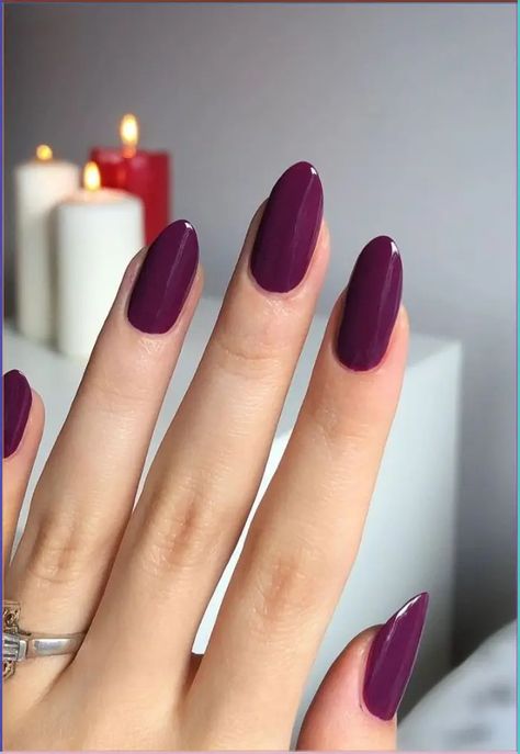 30 Adorable Almond November Nails Pink White Nails, Mint Green Nails, Plum Nails, Wine Nails, Simple Fall Nails, Shaped Nails, Green Nail Designs, Purple Nail, Nail Swag