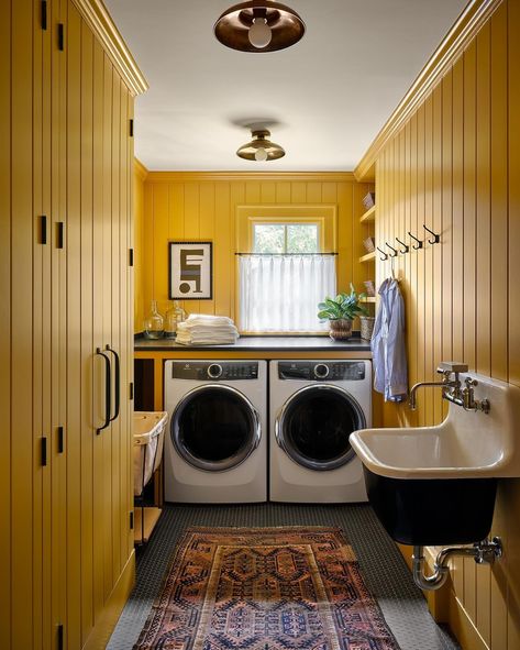 We are loving this laundry room design! @jodimortondesign shows us how to incorporate a utility sink into a beautiful, functional space. Design and photo by @jodimortondesign Light And Dwell, Laundry Cabinets, Interior Design Resources, Contract Design, Boot Room, Utility Sink, Rooms Reveal, Color Palette Design, Utility Room