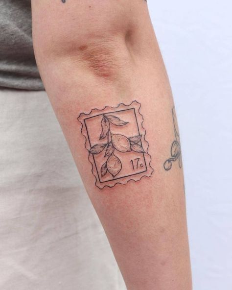 Postage Stamp Tattoo, Italy Tattoo, Stamp Tattoo, Cactus Tattoo, Ancient Tattoo, Little Tattoos, Simplistic Tattoos, Vintage Stamps, Tattoo Placement