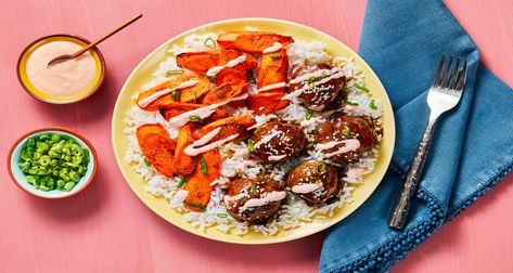 Simple, convenient, and delicious: that’s what’s in store with our Beef Bulgogi Meatballs recipe, made with pre-measured, high-quality ingredients. Beef Bulgogi Meatballs, Bulgogi Sauce Recipe, Bulgogi Meatballs, Bulgogi Sauce, Hello Fresh Recipes, Bulgogi Beef, Bulgogi, Hello Fresh, Roasted Carrots