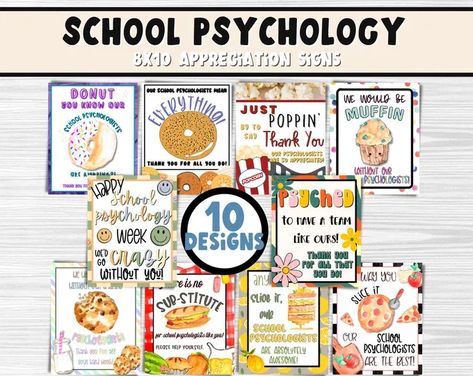 School Psychology Appreciation Printable Signs | National School Psychology Week | DIY School Psychologist Bulk Gift Idea | NSPW-SPAW Appreciation Printable, Diy School, Appreciation Ideas, Employee Appreciation Gifts, School Psychologist, School Psychology, Employee Appreciation, Appreciation Gifts, Printable Signs