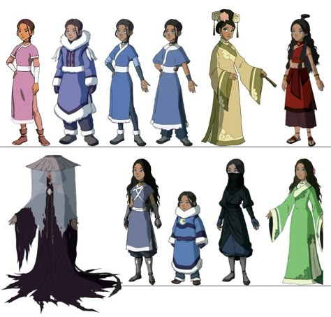 Avatar Airbender Clothes, Katara Full Body Picture, Avatar The Last Air Bender Outfits, Legend Of Korra Fashion, Katara Clothes, Avatar The Last Airbender Fashion, Avatar The Last Airbender Outfit Design, Watertribe Atla Clothes, Last Airbender Oc