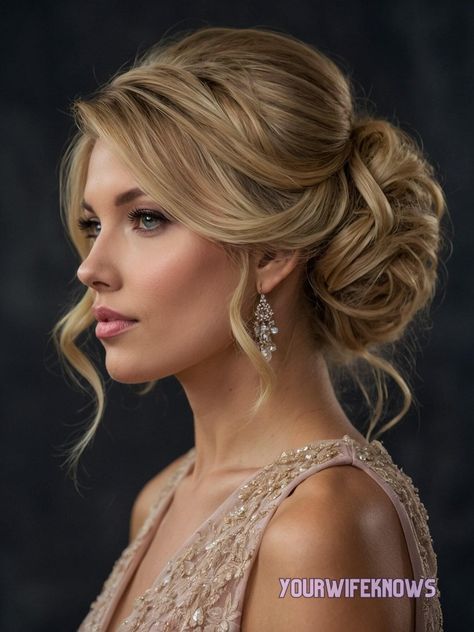 Side Hairstyles Wedding, Summer Long Hairstyles, Mother Of The Bride Updos, Mob Hair, Mother Of The Bride Hairdos, Mother Of The Groom Hairstyles, Side Updo, Bride Updo, Side Swept Hairstyles