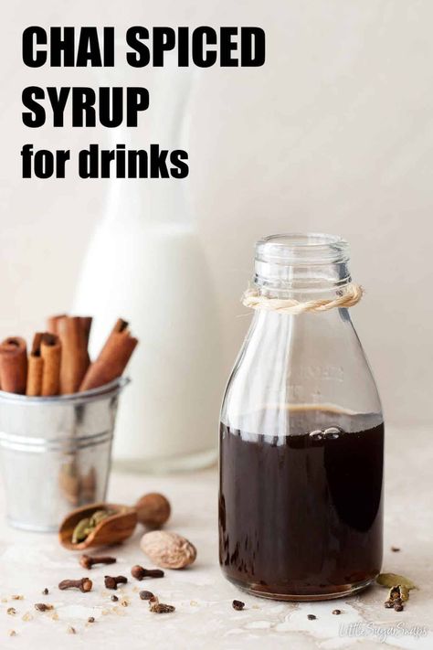 Chai Syrup Recipe, Chai Syrup, Starbucks Chai, Homemade Coffee Syrup, Chai Tea Recipe, Chai Coffee, Masala Tea, Chai Recipe, Homemade Syrup