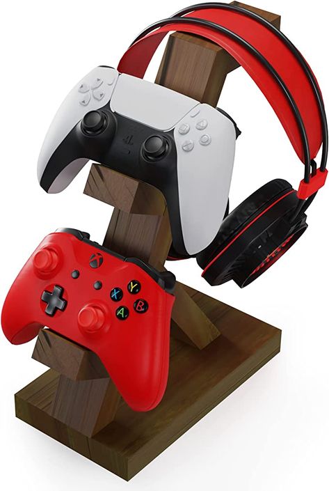 Amazon.com: PAP Products Wooden Controller Stand with Headphone Holder, Game Controller Holder, Video Game Controller Holder, Controller Holder for Desk, Controller & Headset Stand, Wooden Headphone Stand : Video Games Wood Headset Stand, Wooden Xbox Controller Stand, Wooden Remote Holder, Gaming Controller Holder, Wooden Headset Stand, Headphone Holder Wood, Headset Stand Wood, Wooden Controller Stand, Diy Controller Stand