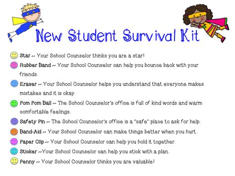 New Student Small Group Counseling, Counselor Survival Kit, Student Survival Kits, Building Connections, School Counselor Office, School Counseling Lessons, Counselor Office, Calming Techniques, Group Counseling