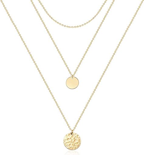 Ava Riley Layered Necklace Dainty Disc Chokers Necklace 14K Real Gold Plated Layering Necklaces Jewelry for Women Delicate Layered Necklace, Chokers Necklace, Gold Necklace For Women, Women Choker Necklace, Necklaces Set, Latest Jewellery Trends, Layered Choker Necklace, Layered Chokers, Womens Chokers