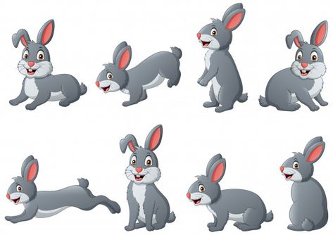 Set of funny rabbit cartoon. illustratio... | Premium Vector #Freepik #vector #character #cartoon #animal #rabbit Rabbit Artwork, Rabbit Silhouette, Rabbit Wallpaper, Rabbit Vector, Rabbit Drawing, Balloon Illustration, Funny Rabbit, Rabbit Illustration, Character Cartoon