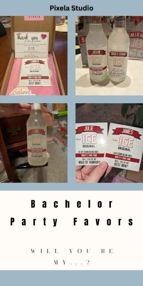 Wedding Party Proposal, Julie James, Vodka Labels, Bridal Card, Smirnoff Ice, Groomsman Gift, Bridesmaid Gift Boxes, Bride Squad, Gift Stickers