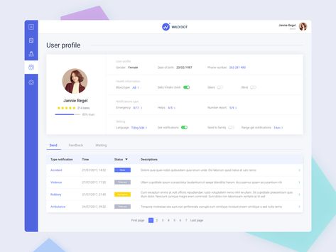 Daily UI #04 / Dashboard - User profile information by Js-Nguyen Interface App, Web Design User Interface, Flat Web Design, Profile Website, Touch Screen Design, Ui Ux 디자인, Ui Design Dashboard, Card Ui, Ui Design Website