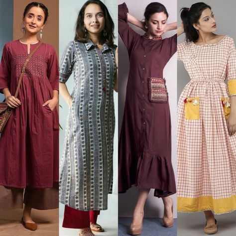 Trendy pocket kurti for summer Plain Kurti, Classy Outfits For Women, Dress Design Patterns, Pattern Ideas, Kurta Designs, Design Patterns, Dress Design, Classy Outfits, Designer Dresses