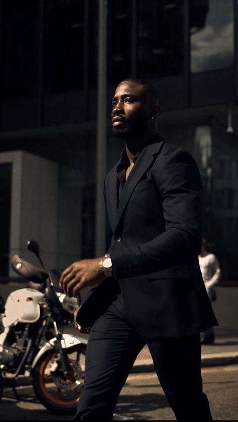 Black Suit Photoshoot Men, Black Suit And Black Shirt, Navy Suit Black Shirt, Suit Photoshoot Ideas, Black Man Aesthetic, Black Men Aesthetic, Black Men In Suits, Black Men Suits, Mens Luxury Lifestyle