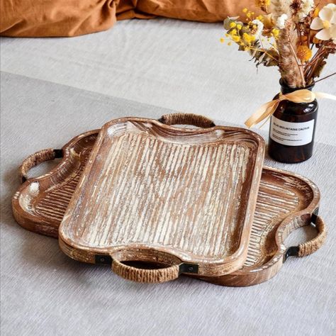 Rustic Wood Serving Tray with Metal Twine Handles Set of 2 Rectangular Decorative Trays Farmhouse Platter for Food, Fruit, and Coffee Great for Bed, Patio,...
Color:Rectangle Wood Tray Wood Tray Decor, Table Tray Decor, Couch Tray, Wood Serving Platter, Coffee Table Kitchen, Vintage Serving Trays, Patio Ottoman, Coffee Tray, Wood Serving Tray