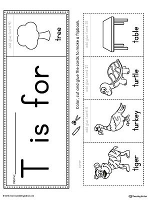 Letter T Beginning Sound Flipbook Printable Worksheet.The Letter T Beginning Sound Flipbook is the perfect tool for learning and practicing to recognize the letter T and it's beginning sound. T Sound Activities, Letter T Worksheets For Preschool, Letter T Activities For Preschool, Letter T Craft, Letter T Worksheet, Letter T Crafts, Letter I Activities, Letter T Activities, Letter I Crafts