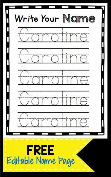 Learn to Write Your Name FREEBIE - use this free printable worksheet to type and edit your child's name - can be used for all of your students too if you're a teacher! Name Worksheets, Name Template, Kindergarten Names, Name Writing Practice, Preschool Names, Name Practice, Learn To Write, Write Your Name, Name Activities