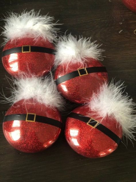 Vinyl Christmas Ornaments, Christmas Ball Ornaments Diy, Christmas Glitter Ornaments, Santa Christmas Ornaments, Clear Christmas Ornaments, Glitter Ornaments Diy, Craft Ornaments, Cute Ornaments, Ornaments Homemade