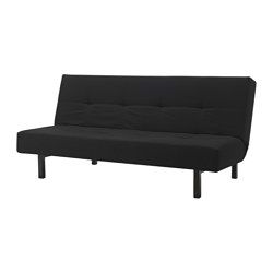 IKEA - BALKARP, Sleeper sofa, Knisa black, , The adjustable back means you can choose whether you want to sit, recline or lie down.Easily converts into a bed. Sleeper Sofa Ikea, Futon Diy, Black Futon, Ikea Sofa Bed, Futon Decor, Cabin Furniture, Sofa Inspiration, Futon Couch, Ikea Bed