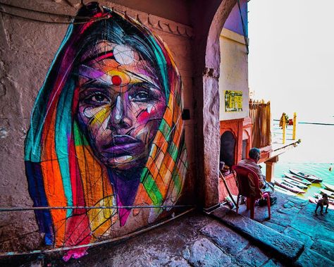 Street Artist: Hoppare. East Indian woman graffit urban art in Lisbon. Indian Graffiti, Clothing Showroom, Conference Planning, Street Smarts, Graffiti Tattoo, Ideas Clothes, Amazing Street Art, Public Sculpture, Graffiti Murals