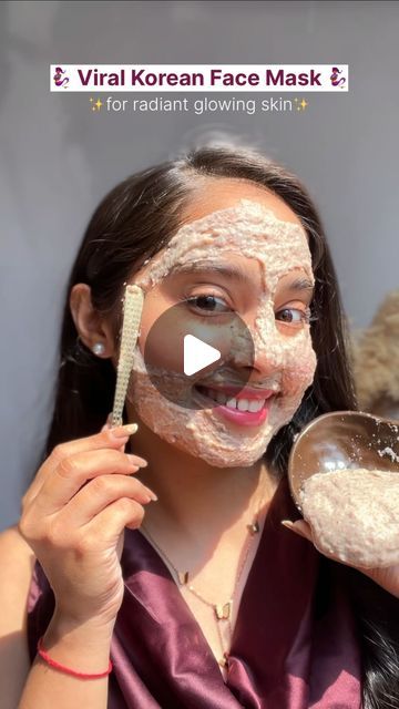 Grincy Gandhi on Instagram: "🧞‍♀️Viral Korean Face Mask for radiant glowing skin🌟  Ingredients used: ✨flaxseed +rice powder  🔥hot water   🥣Mix flaxseed and rice powder in hot water until it becomes thick into paste. Let it cool for few minutes.  🕒After applying the paste for 10 to 20 minutes, wash it off with cold water.  🧞‍♀️Pamper yourself with a simple and effective rice face mask!  It’s perfect for glowing and flawless skin 🙈🤌  #koreanskincare #pimpletreeskin #glowingface #skincarediy #homeremedies #glassskin #celebrityskin #viralreels #reelsinsta #explore  [korean beauty rice+flaxseed face pack, korean glowing glass skin, pimple free skin, trending reel, home remedy, diy Skincare]" Rice Face Mask For Glowing Skin, Home Made Face Pack Glowing Skin, Rice Pack For Face, Diy Rice Face Mask, Rice Face Pack For Glowing Skin, Face Pack For Glowing Skin Homemade, Rice Powder Face Mask, Face Glowing Tips Natural, Flaxseed Face Mask