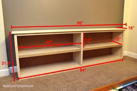 The Tale of the Green Bookcase Built In Low Bookcase, Long Bookshelf Low Bookcase Diy, Diy Low Bookcase, Horizontal Bookshelf Diy, Low Bookshelf Diy, Long Low Bookcase Diy, Diy Long Bookshelf, Long Low Bookcase, Green Bookcase