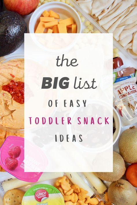 Easy toddler snack ideas: The big list- 50+ ideas, plus a printable shopping list. Toddler Snack Ideas, Easy Toddler Snacks, Easy Toddler Lunches, Toddler Snack, Easy Toddler Meals, Healthy Toddler Snacks, Picky Toddler, Snacks List, Toddler Breakfast