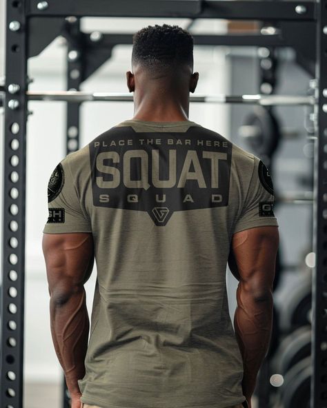 094- Squat Squad Rubber Back Design Gym Shirt for men Mens Gym Fashion, Gym T Shirt, Bodybuilding T Shirts, Gym Apparel, Clothes Brand, Gym Attire, Gym Outfit Men, Funny Workout, Athletic Clothes