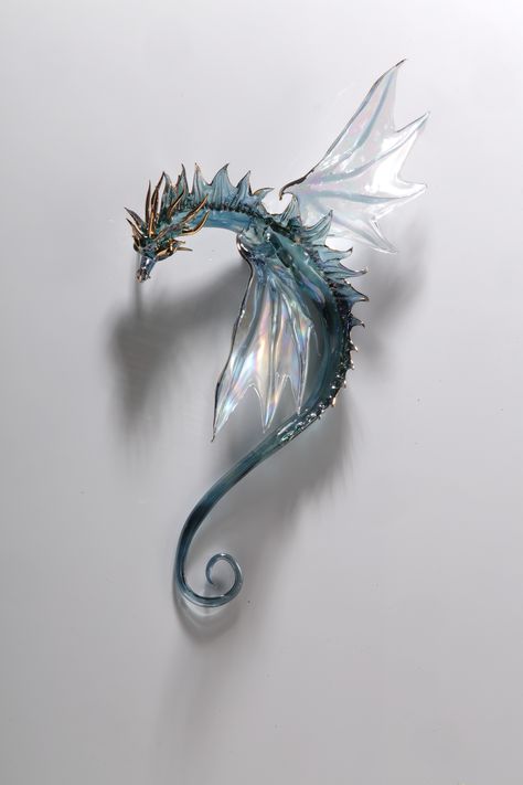 Light Blue Dragon, Glass Dragon, Crystal Dragon Art, Dragon Stone Crystal, Dragon Light, Dragon Ice Sculpture, Dragon Nursery, Dragon Glass, Light Blue Walls