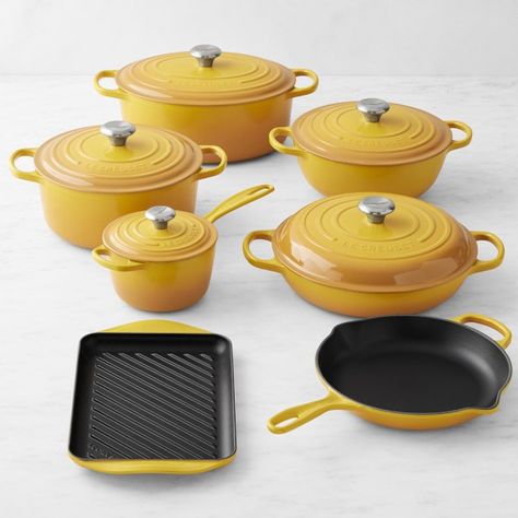 Le Creuset Cookware - Pans, Pots & Sets | Williams Sonoma Le Crueset, Eco Friendly Cookware, Le Creuset Cookware, Enameled Cast Iron Cookware, Kids Pottery, Pots And Pans Sets, Enameled Cast Iron, Cast Iron Cookware, Cookware Sets