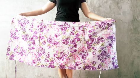 how-to-sew-a-wrap-skirt-by-saltymom-net-in-linen Wrap Around Skirt Pattern How To Make, Free Wrap Skirt Patterns For Women, Easy Wrap Skirt Pattern, Simple Wrap Skirt Pattern, Wrap Skirt Patterns Sewing, Skirt From Pants, Diy Wrap Skirt Pattern, Sew A Wrap Skirt, Wrap Skirt Pattern Free