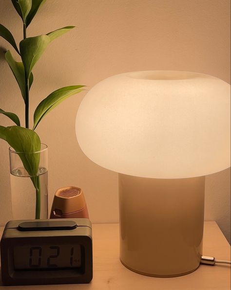 Ambient Lamp Bedroom, Ikea Bedroom Table Lamps, Lamp Ikea, Tokabo Ikea Lamp, Warm Lamp Aesthetic, Ikea Lamps, Aesthetic Lamps Bedroom, Lamps Aesthetic, Ikea Dejsa Lamp