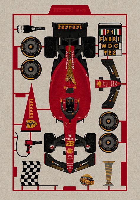 F1 Collage, Ferrari F1 75, F1 75, Ferrari Poster, F1 Art, F1 Poster, Vintage Poster Design, Picture Collage Wall, Ferrari F1