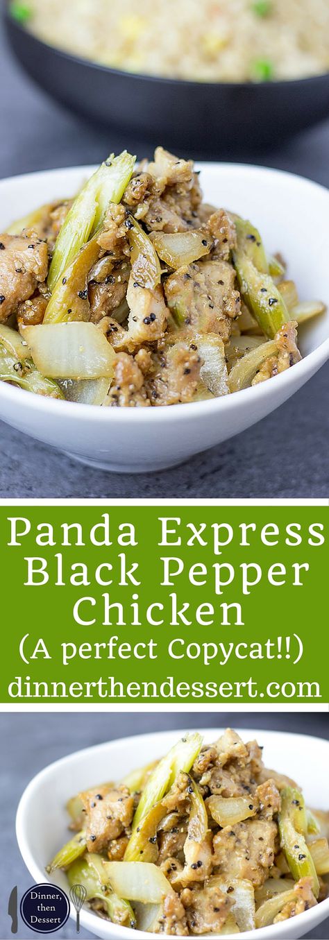 Panda Express Black Pepper Chicken is marinated ginger soy chicken, in a peppery black pepper sauce with celery and onions that tastes exactly like the Panda Express version you love! And really low in fat and WW points! Cracked Black Pepper Chicken, Cooking With Celery, Dinner Recipes With Celery, Recipes With Celery, Panda Express Black Pepper Chicken, Recipe With Celery, Copycat Dinner, Black Pepper Sauce, Black Pepper Chicken