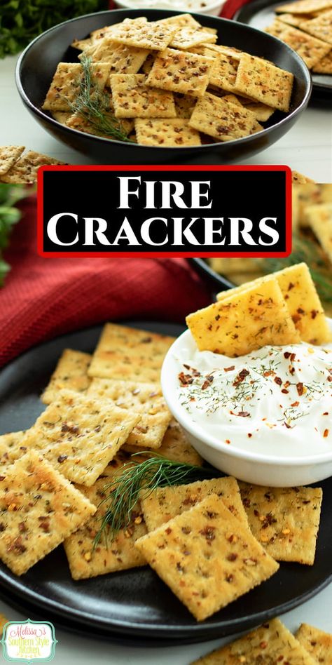 Fire Crackers Recipe, Seasoned Saltine Crackers, Spicy Crackers, Homemade Crackers Recipe, Seasoned Crackers, Ritz Cracker Recipes, Fire Crackers, Potato Chip Recipes, Crackers Recipe