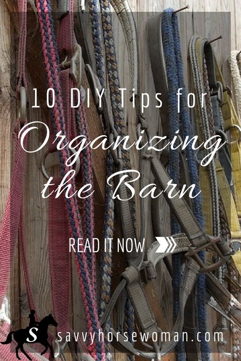 10 DIY Tips for Organizing the Barn | Horse Care DIY | Savvy Horsewoman Horse Blankets Storage, Barn Organization, Tack Room Organization, Horse Tack Rooms, Barn Hacks, Diy Horse Barn, Diy Horse, Horse Care Tips, Horse Halters