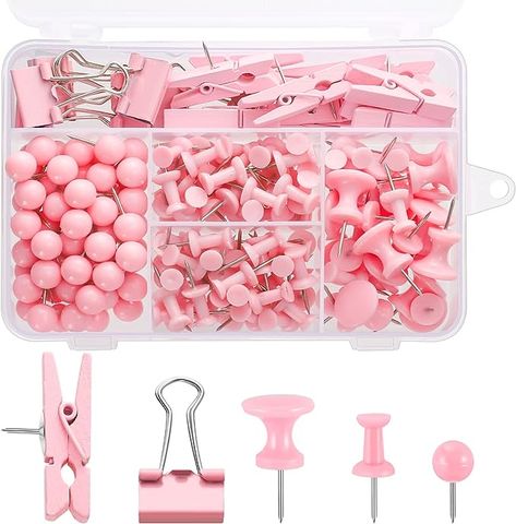 Bulletin Boards Office, Bulletin Board Accessories, Pink Office Supplies, Close Pin, Map Pins, Decorative Push Pins, Foam Boards, Pink Office, Map Pictures