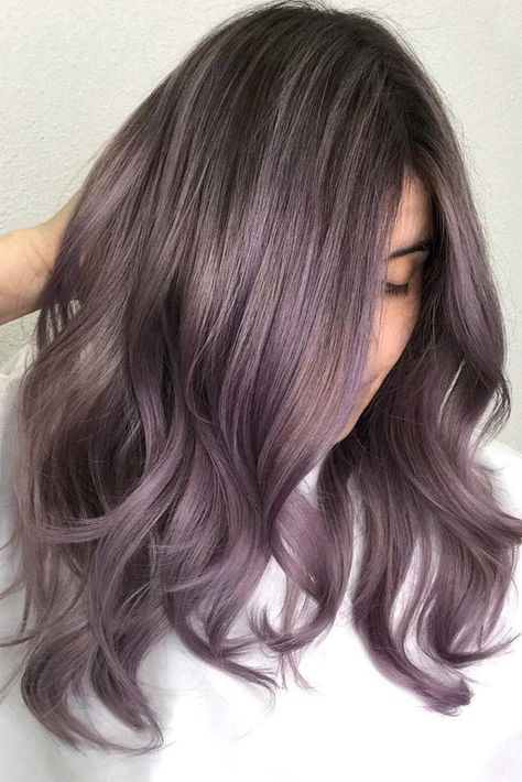 Dusty Lavender, Hair Shades, Metallic Hair, Purple Hair, Wavy Hair, Ash, A Woman, Lavender, Shades