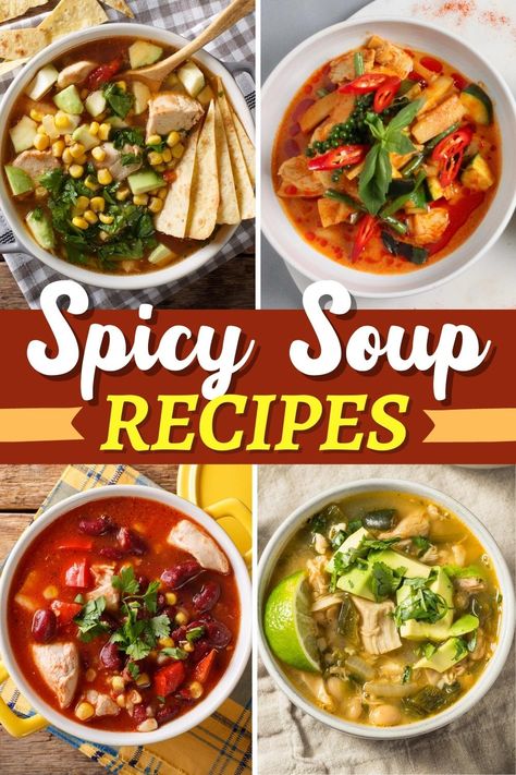 Spicy Soup Recipes Spicy Soups For Colds, Spicy Soup Recipes For Colds, Soup Recipes Spicy, Hot Soup Recipes, Spicy Soups, Vegetarian Cabbage Soup, Spicy Soup Recipes, Spaghetti Soup, Chicken Chili Soup