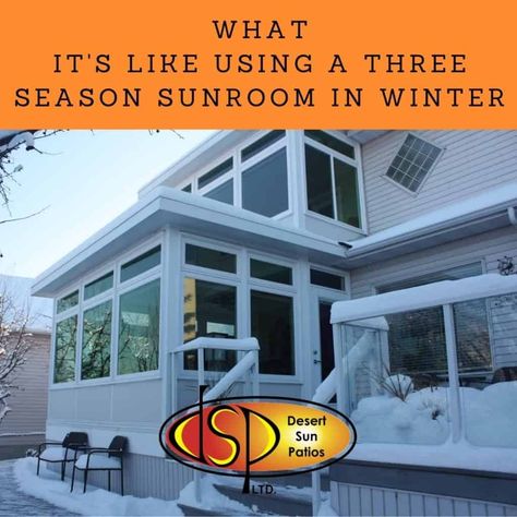 Winter is coming, but don’t let it stop you using your sunroom! Use these simple tricks to keep the warmth in and experience Calgary’s winter wonderland from the comfort of your sunroom. https://desertsunpatios.com/sunrooms/what-its-like-using-a-three-season-sunroom-in-winter #wintersunroom #innovateandinsulate #threeseasonsunroominwinter #reasonforeveryseason All Weather Sunroom, 3 Season Room Ideas Sunroom, Sunroom With Plants, 3 Season Room Ideas, Inside Outside Living, Four Season Sunroom, All Season Room, Winter Deserts, Three Season Porch