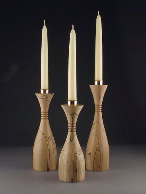 Turned Candle Holders, Turned Candlesticks, Wooden Candle Stand, Wooden Candlesticks, Wood Turning Lathe, Lathe Projects, Wood Turner, Wooden Candle Sticks, Wood Candle Sticks