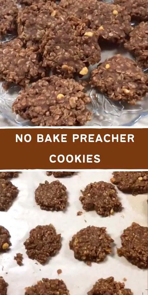 No Bake Preacher Cookies Paula Deen No Bake Cookies, Preacher Cookies Recipe, No Bake Preacher Cookies, Preacher Cookies, Cookies Sugar, Tasty Dessert, Butter Balls, Peanut Butter Balls, Bake Desserts