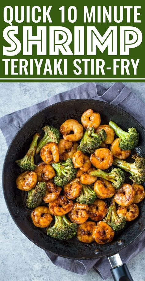 Broccoli Beef Recipe, Shrimp Teriyaki, Stir Fry Shrimp Recipes, Teriyaki Stir Fry, Shrimp And Broccoli, Shrimp Recipes For Dinner, Shrimp Recipes Easy, Broccoli Beef, Beef Recipe