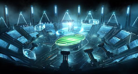 Galaxy 11 concept for World Cup campaign , emmanuel shiu on ArtStation at https://www.artstation.com/artwork/qz6L Galactik Football, Gladiator Arena, Neon Noir, Sci Fi City, Sports Arena, Futuristic Art, Futuristic City, Cyberpunk Art, Star Citizen